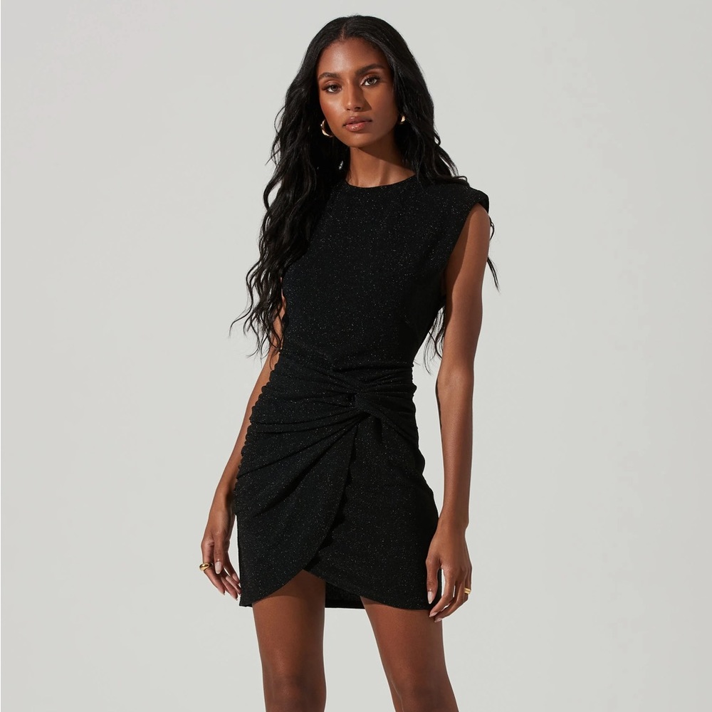 ASTR LUNETE METALLIC MINI DRESS